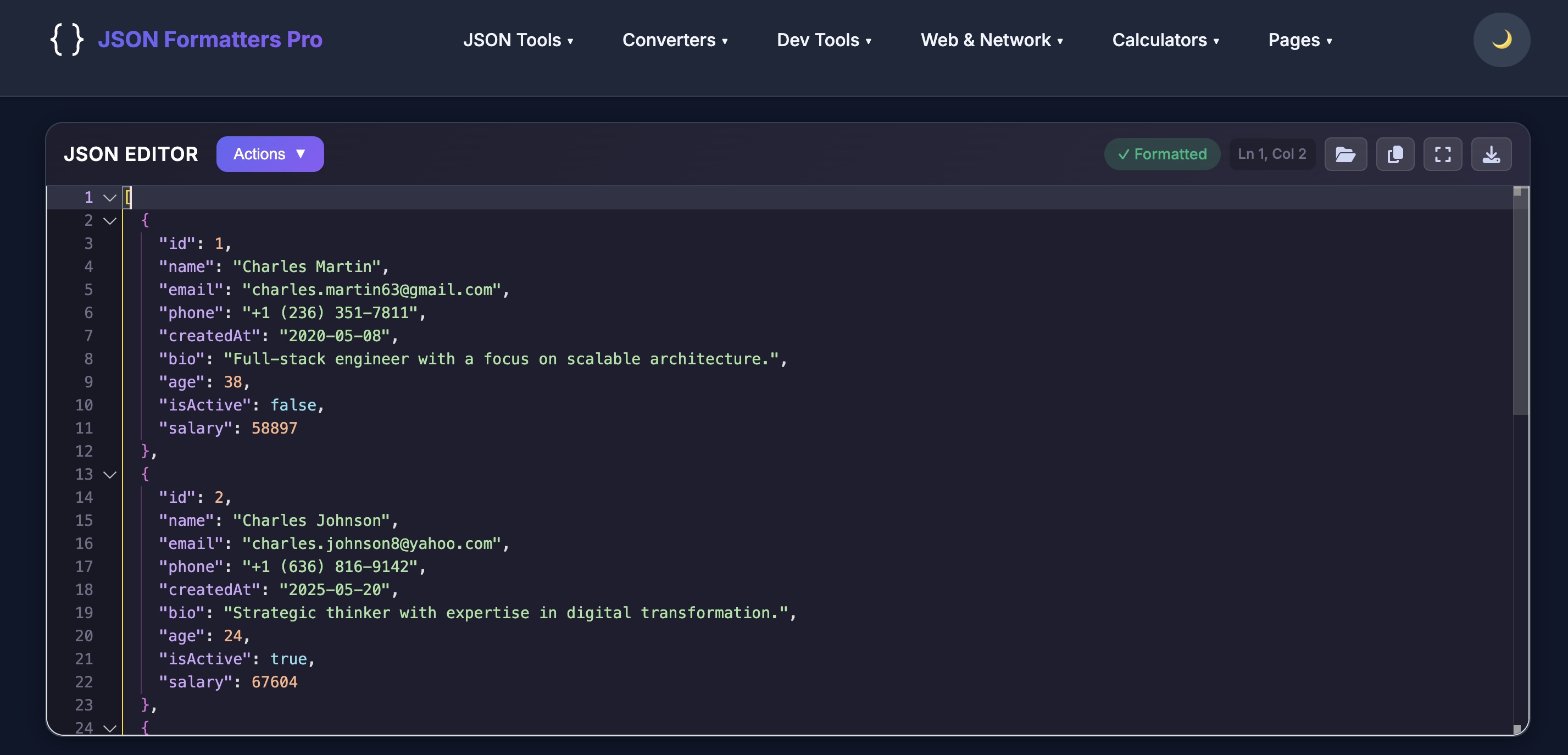 JSON Editor Interface - Monaco Powered